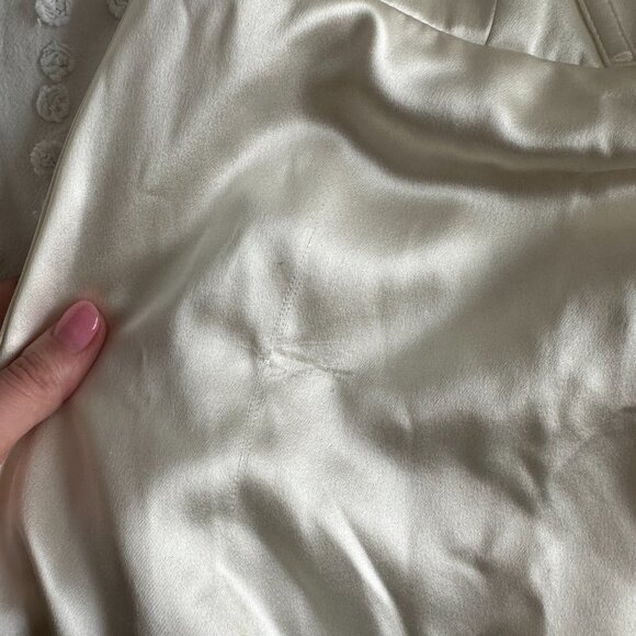 Reformation Eisa Bridal Silk Maxi Dress Sz 4 in Ivory Asymmetric One Shoulder - Picture 7 of 10